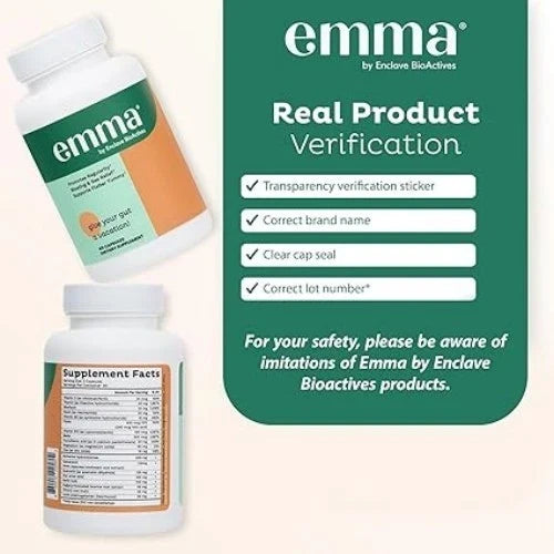(2 pack)Emma Bloating & Gas Relief Supports Flatter Tummy by Enclave BioActives – 60 Capsules Fit And Glow