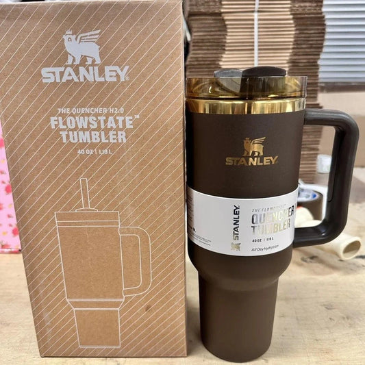 Stanley Chocolate Gold Quencher 40oz Tumbler Flowstate H2.0
