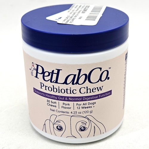 PetLab Co. Probiotic Chew Pork Flavor 30 Soft Chews For Dogs 12+ Weeks Jun26