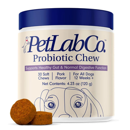 PetLab Co. Probiotic Chew Pork Flavor 30 Soft Chews For Dogs 12+ Weeks Jun26