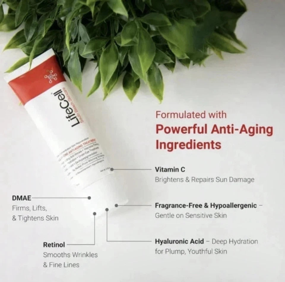LifeCell South Beach Skincare All In One Anti-Aging Treatment - 2.54 oz NO BOX,