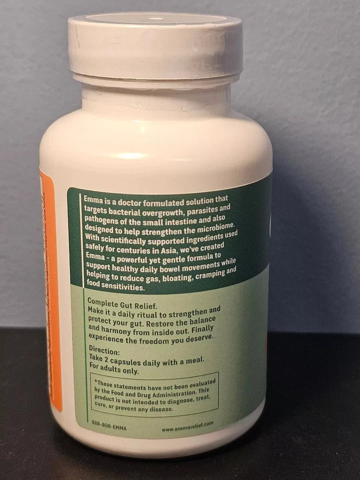 Emma Relief Supplement Keto for Gut Bloating 60 Capsules Exp 7/2026