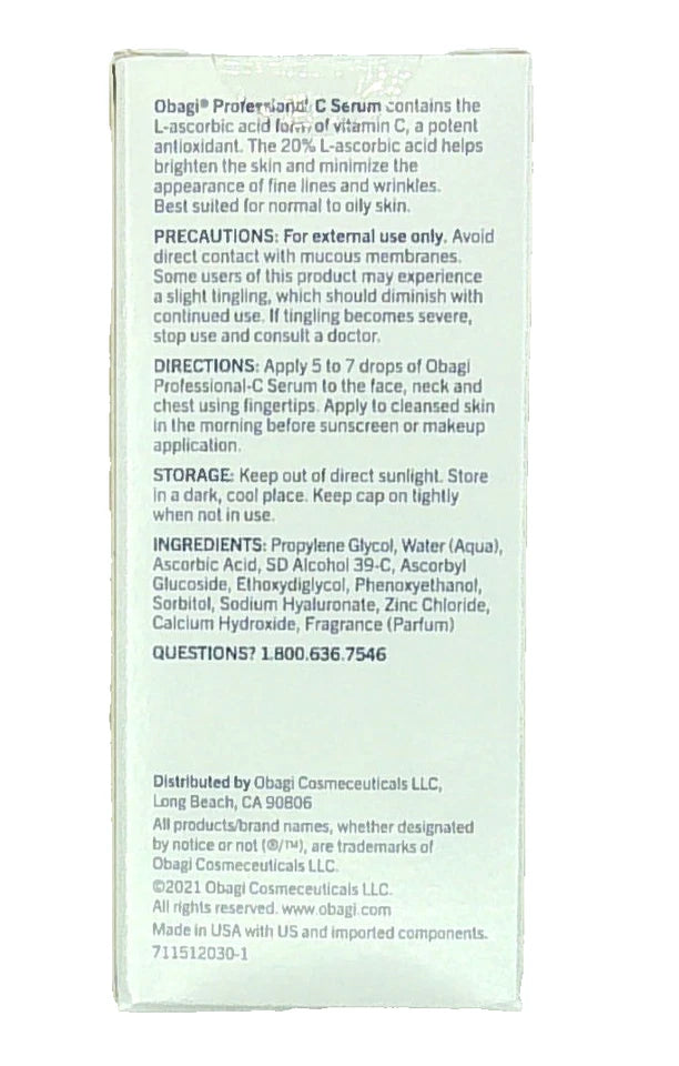 Obagi Professional-C Serum 20% 1 fl oz/30 ml *NIB