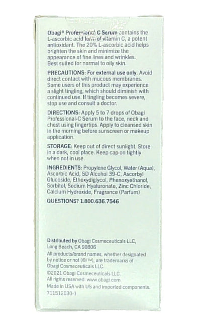 Obagi Professional-C Serum 20% 1 fl oz/30 ml *NIB
